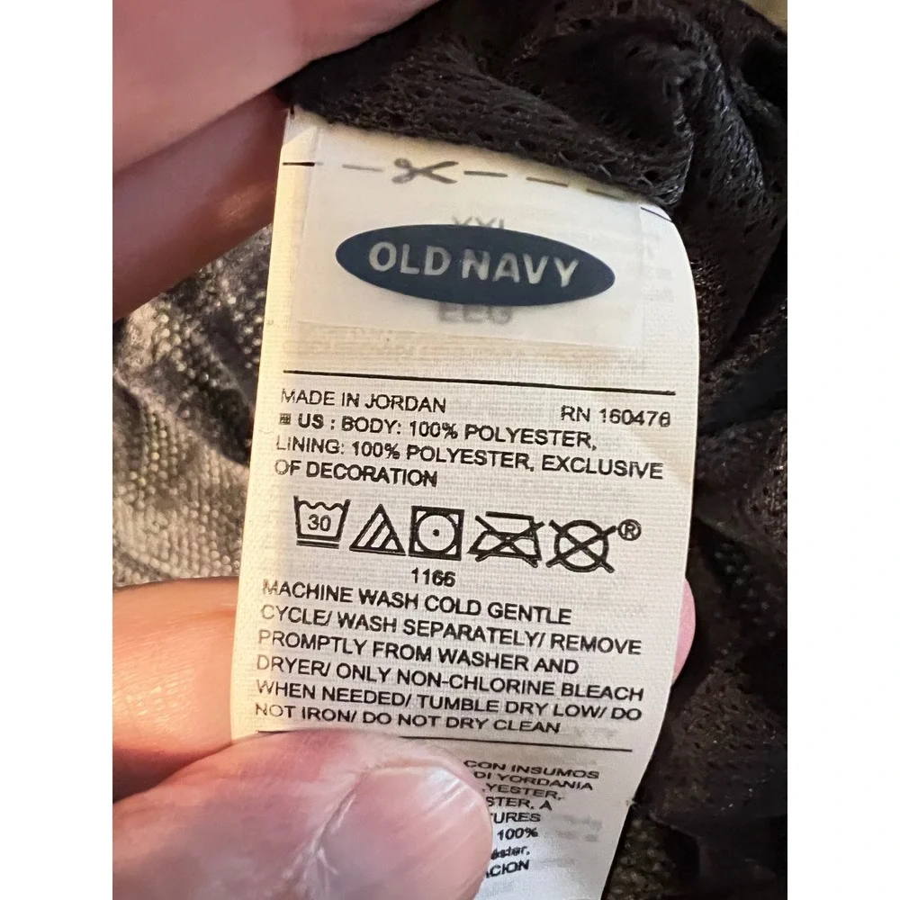 NEW Old Navy‎ Active Mens XXL Floral Swim Trunks Navy Blue 8 Inch Inseam UPF 40+